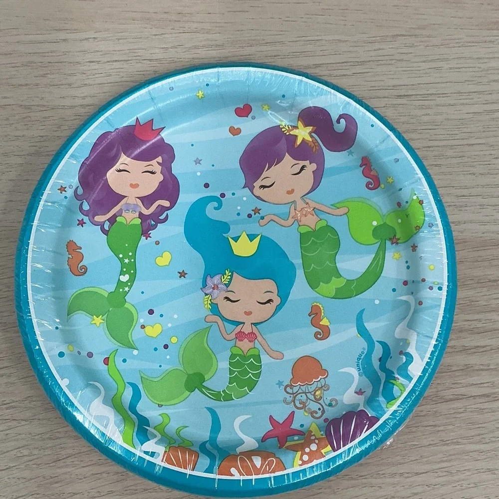 Mermaid Party Plates and Napkins Set
